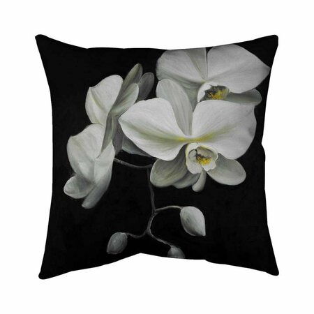 FONDO 26 x 26 in. White Orchids-Double Sided Print Indoor Pillow FO2793260